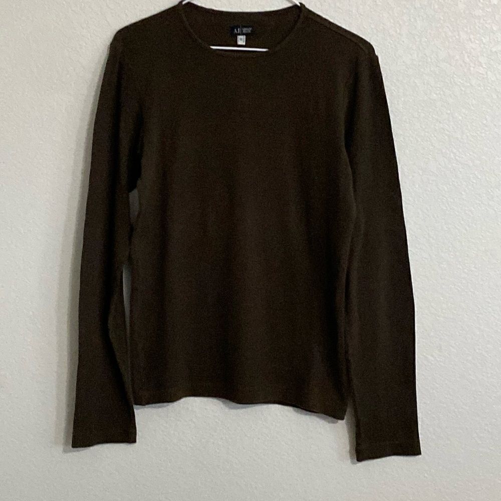 ARMANI JEANS Women’s Brown Stretch Medium Thick T Shirt Size M